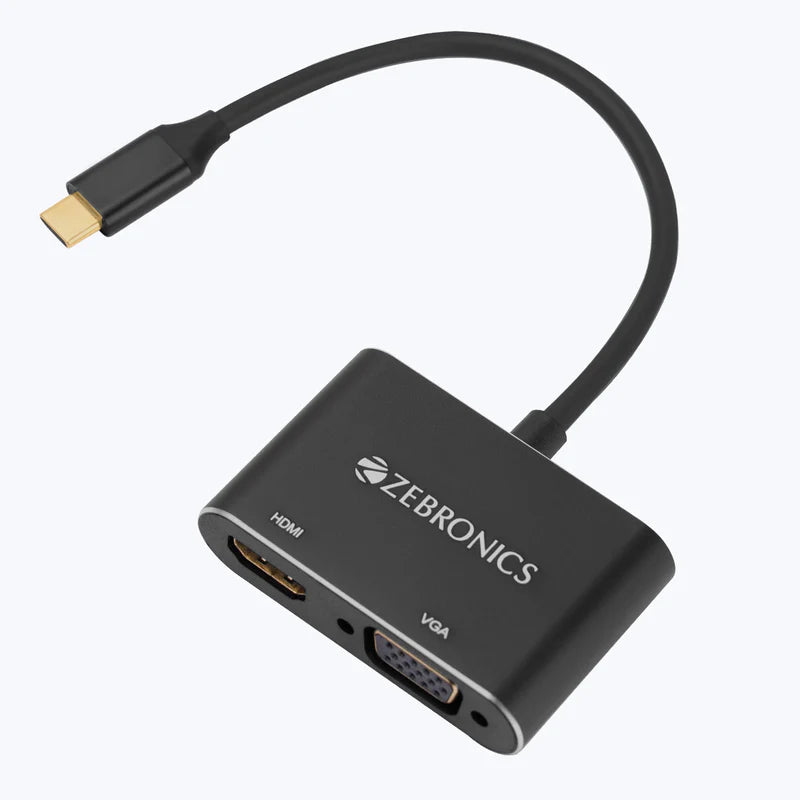 Zebronics TA150HV Type-C to HDMI + VGA Converter | USB-C Multi Display Adapter | HDMI VGA Display Converter