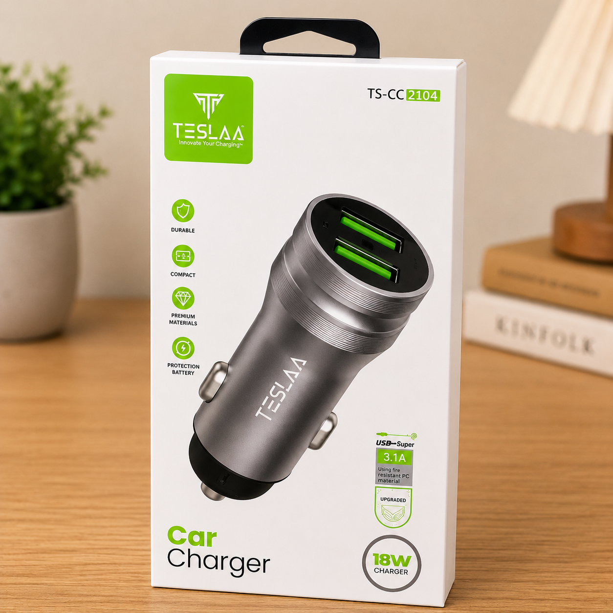 Teslaa | Car Charger | TS-CC 2104 | Fast Charging Car Adapter