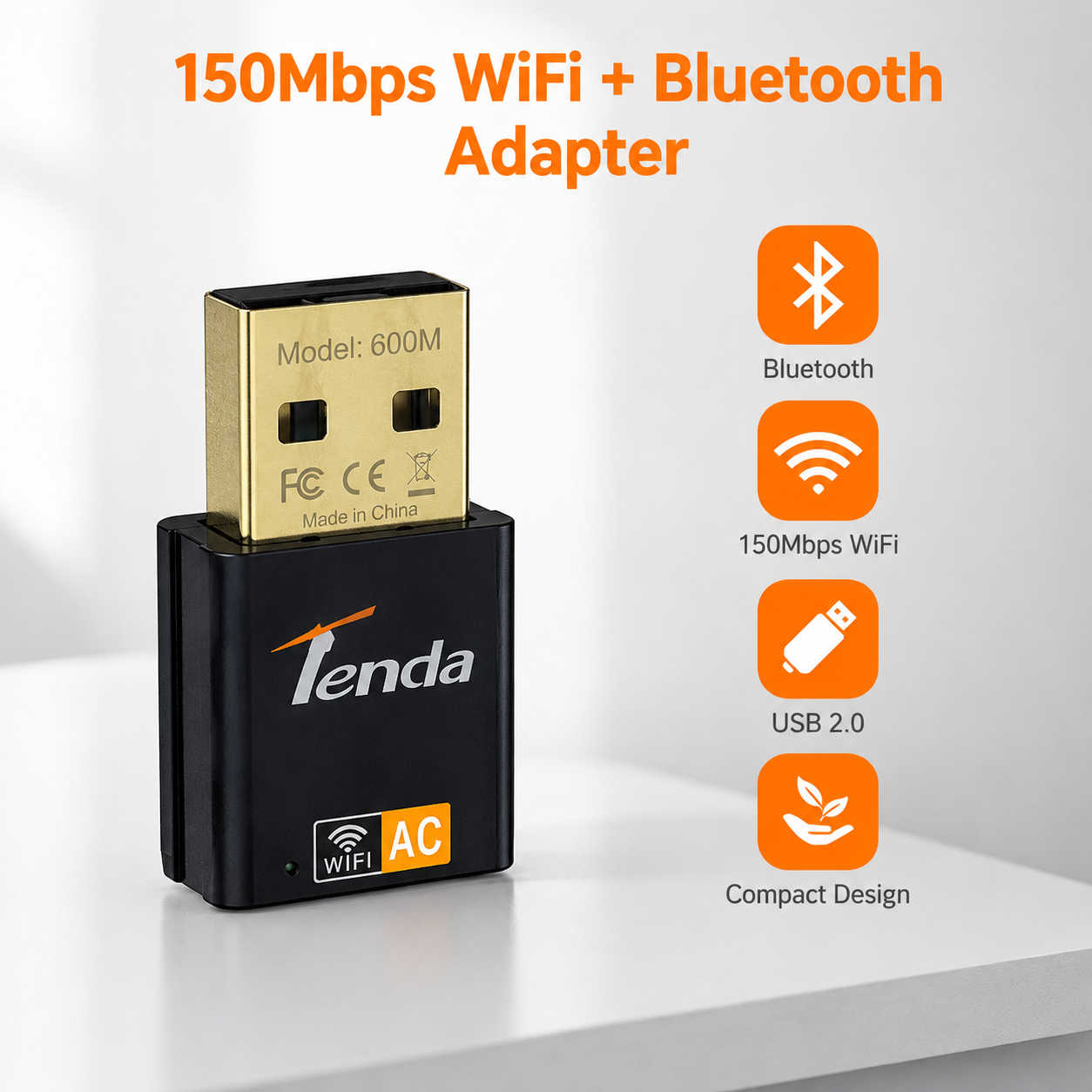 Techie TC-WEA602S WiFi + Bluetooth USB Dongle | Dual Band Wireless Adapter | USB WiFi Bluetooth Receiver