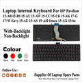 HP | Internal Keyboard Backlit Non-Backlit Multi-Color | Pavilion/Envy/Omen Series | Pavilion 15-AB 15-BS 15-AU 15-AW 15-CC 15-CK 15-AK 17-G 17-W Envy 15-AE 15-AS 15-AH Omen 15-AX 15-BE