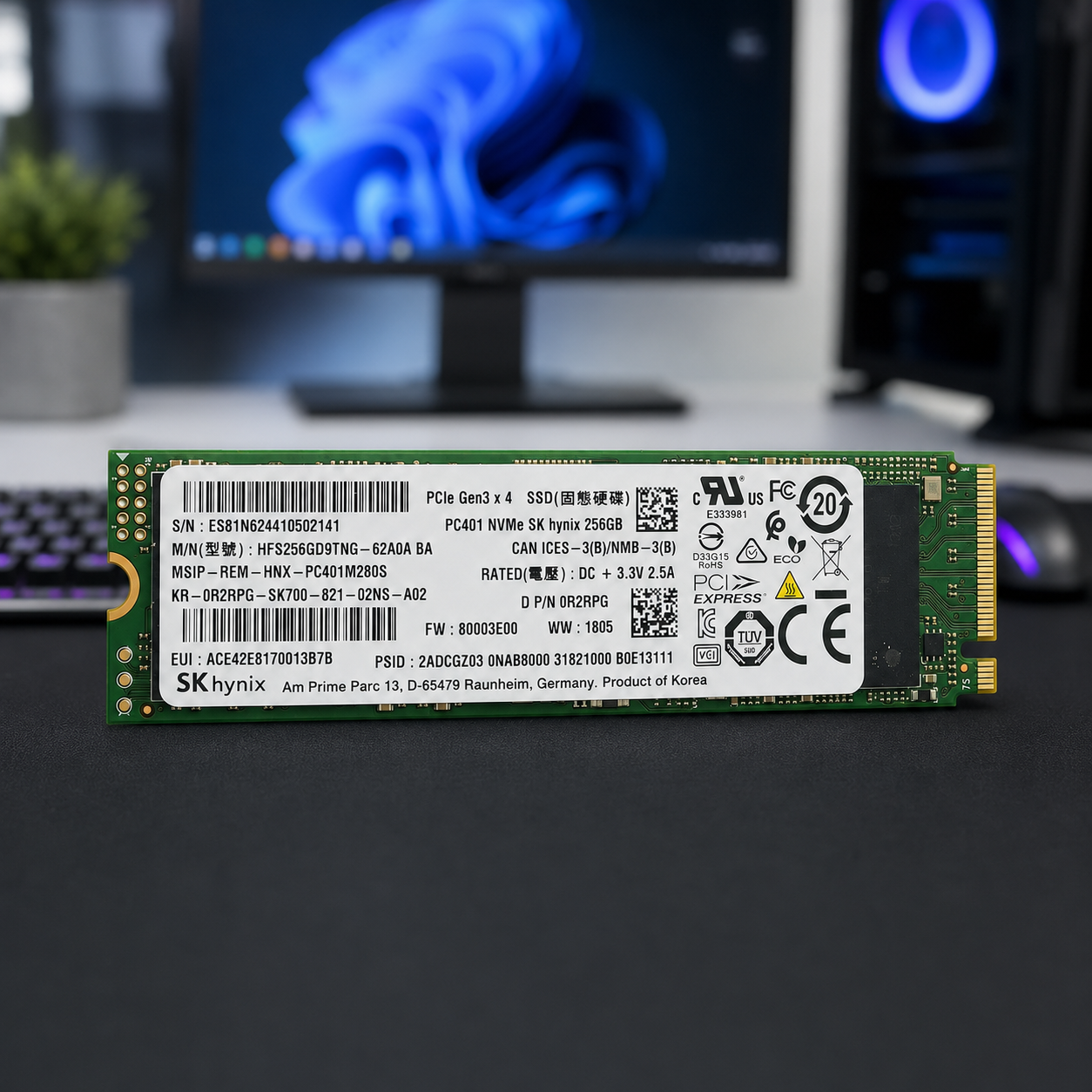 SK Hynix 256GB M.2 NVMe SSD Refurbished | PCIe Internal Solid State Drive | High-Speed Storage Upgrade
