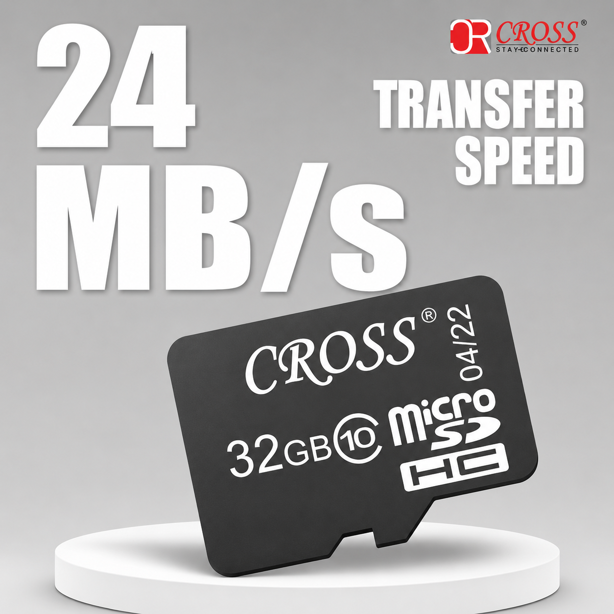Cross 32GB MicroSD Memory Card | High-Speed Mobile Storage Card | Secure Digital Flash Memory Card