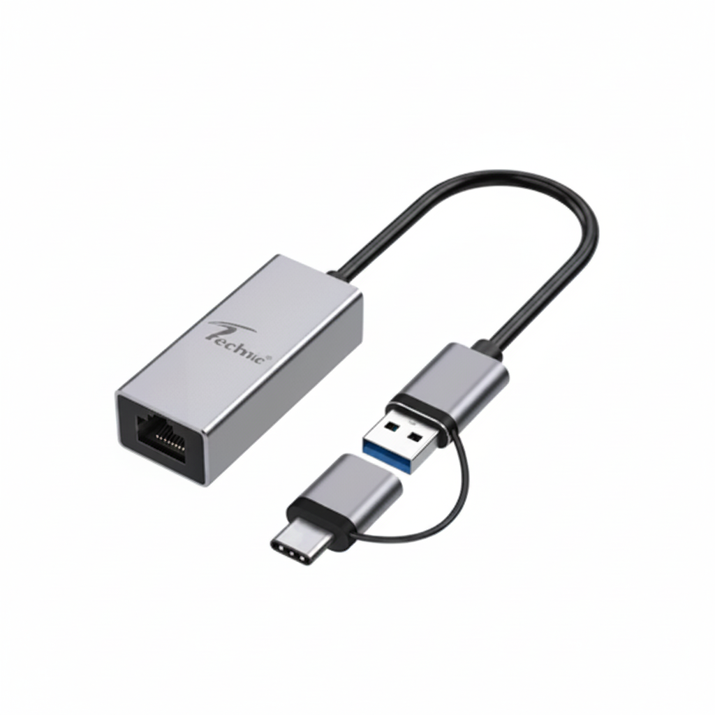 Techie | Type-C USB to Gigabit LAN USB Hub | HUBTC7 | USB-C USB Devices
