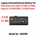 Dell | Internal Battery | M4GWP | Inspiron G3 3500 G5 5500 5505 14-5490 5498 15-5598