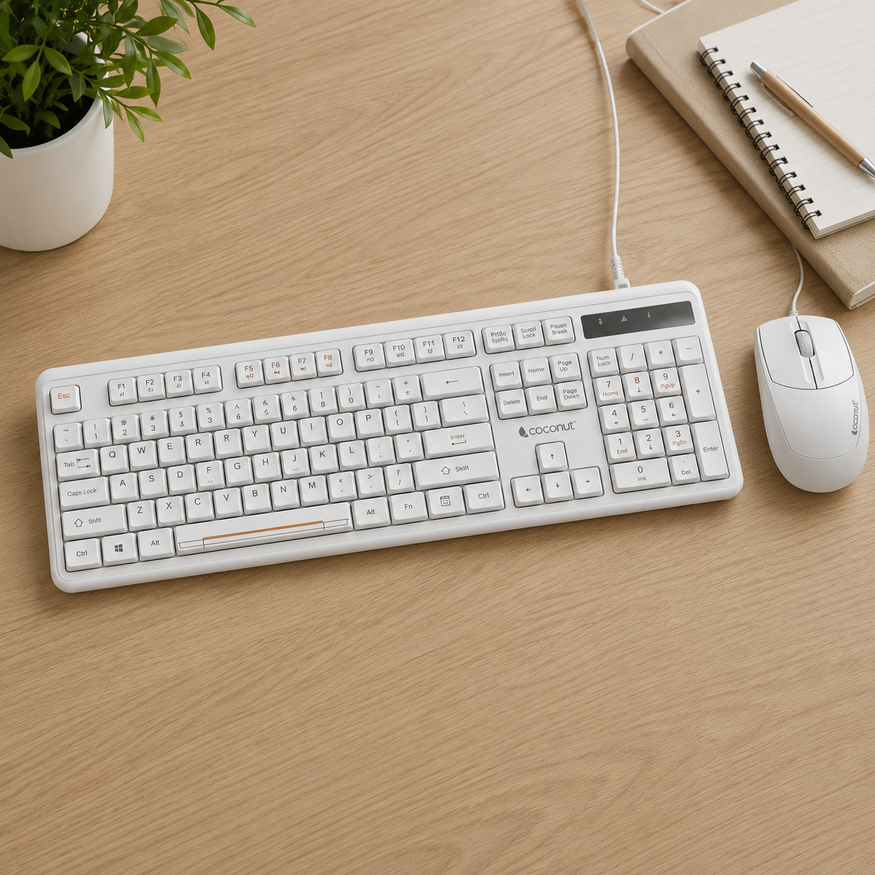 COCONUT | Wired Keyboard & Mouse Combo | Velvet | USB Compatible