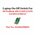 HP | Power Button Board | 827035-001 DA0X63PB6F0 | ProBook 430 G3 440 G3 450 G3 455 G3 470 G3