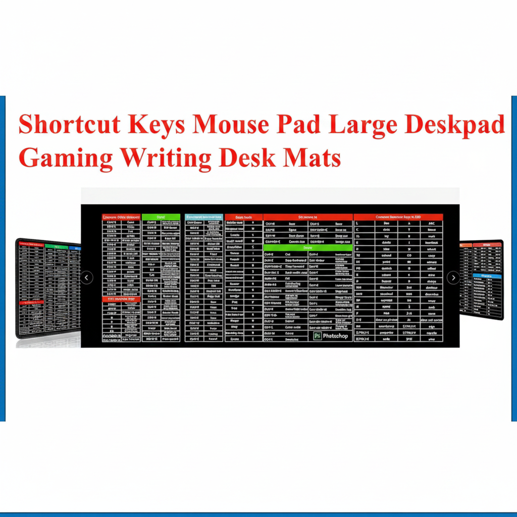Generic | Mouse Pad Desk Mat | 80x30cm | English Shortcut Keys
