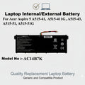 Acer | Internal Laptop Battery AC14B7K | Aspire 5 A515-41, A515-41G, A515-43, A515-51, A515-51G