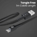 Portronics POR 1750 USB-A to Type-C Cable | Fast Charging & Data Sync Cable