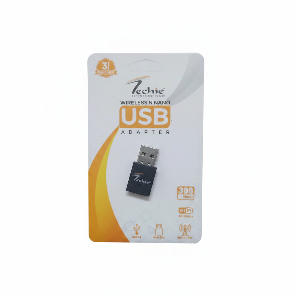 Techie | USB WiFi Adapter 300Mbps | TC-WIA603 | Universal Compatibility